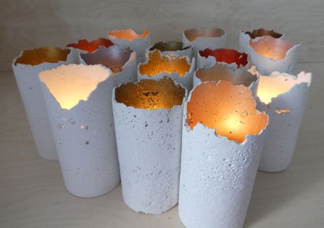 White candle holders