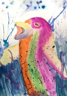 Elizabeth Gemmil's work, Expressive watercolour.