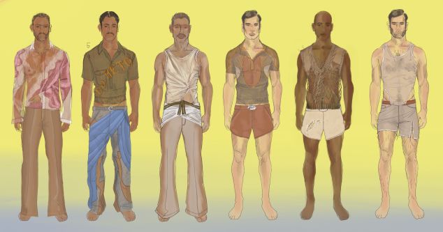 illustrations of various menswear outfits
