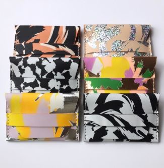 A range of screen-printed accessories by the designer Joanna Vanderpuije