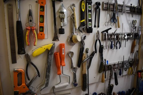 tools on wall 