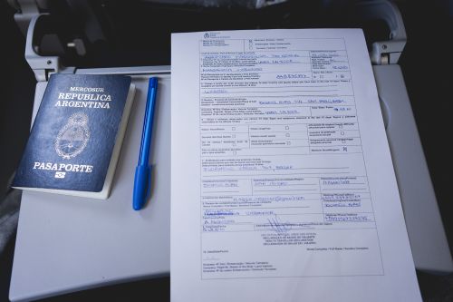 passport on plan passenger tray