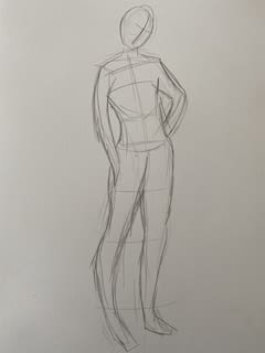 Pencil sketch of a mannequin 