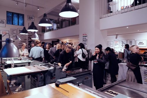 People in a letterpress studio 