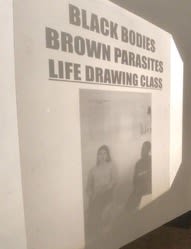 image of a projection with the text: BB BP Life drawing class