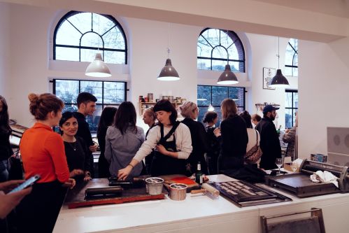 People in a letterpress studio