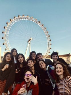 Group of students in front of London eye