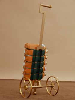 A multiple bottle holder with wheels
