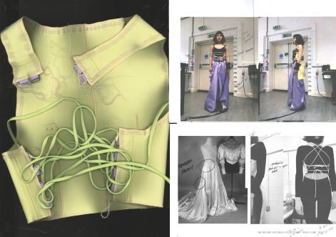 Student collage of fashion designs