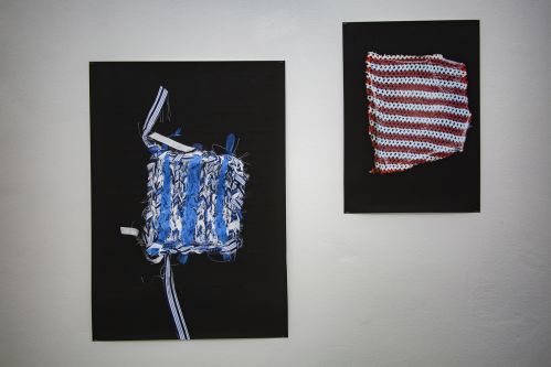 two textile knitted samples photographed and printed