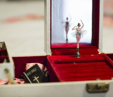 a dancer doll on a jewellery box