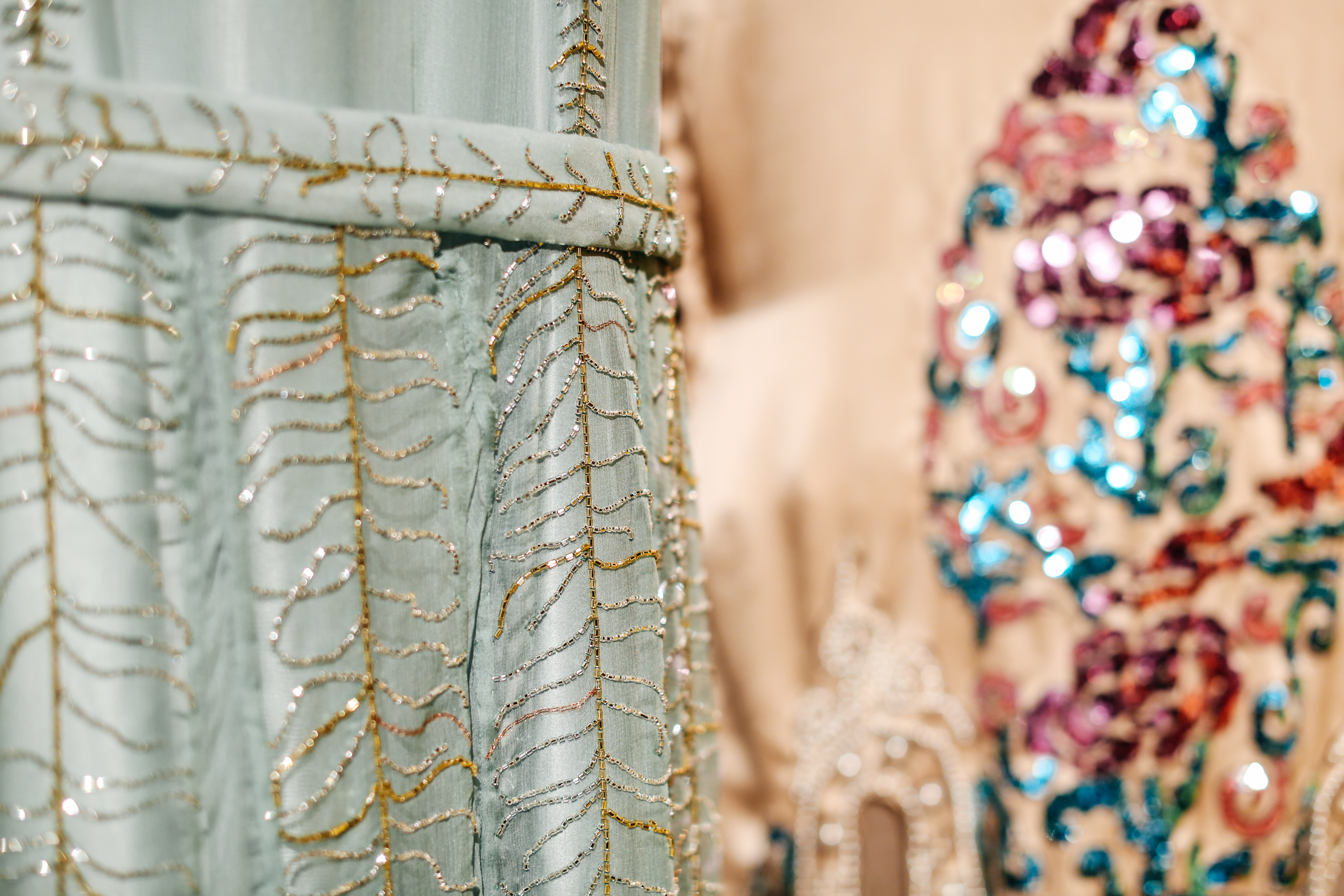 Close-up of beading