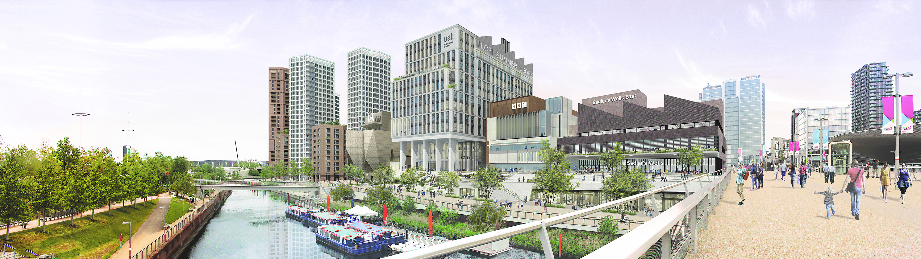 View of Stratford Waterfront from London Aquatics Centre