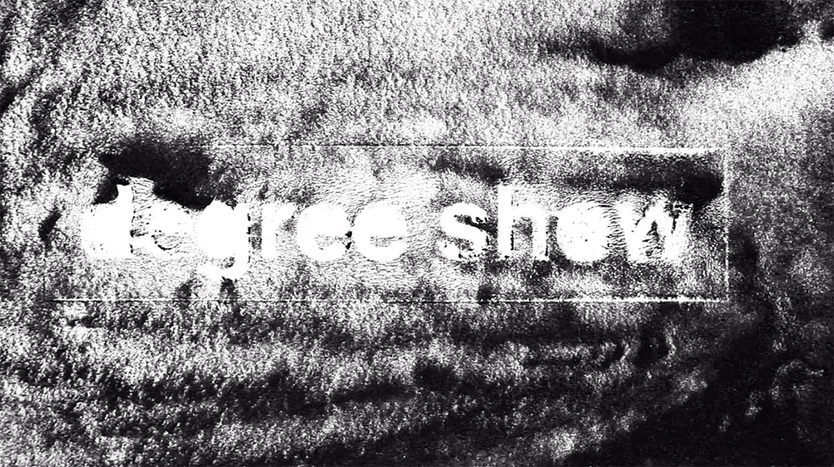 A black and white pattern from the degree show promotional film. 