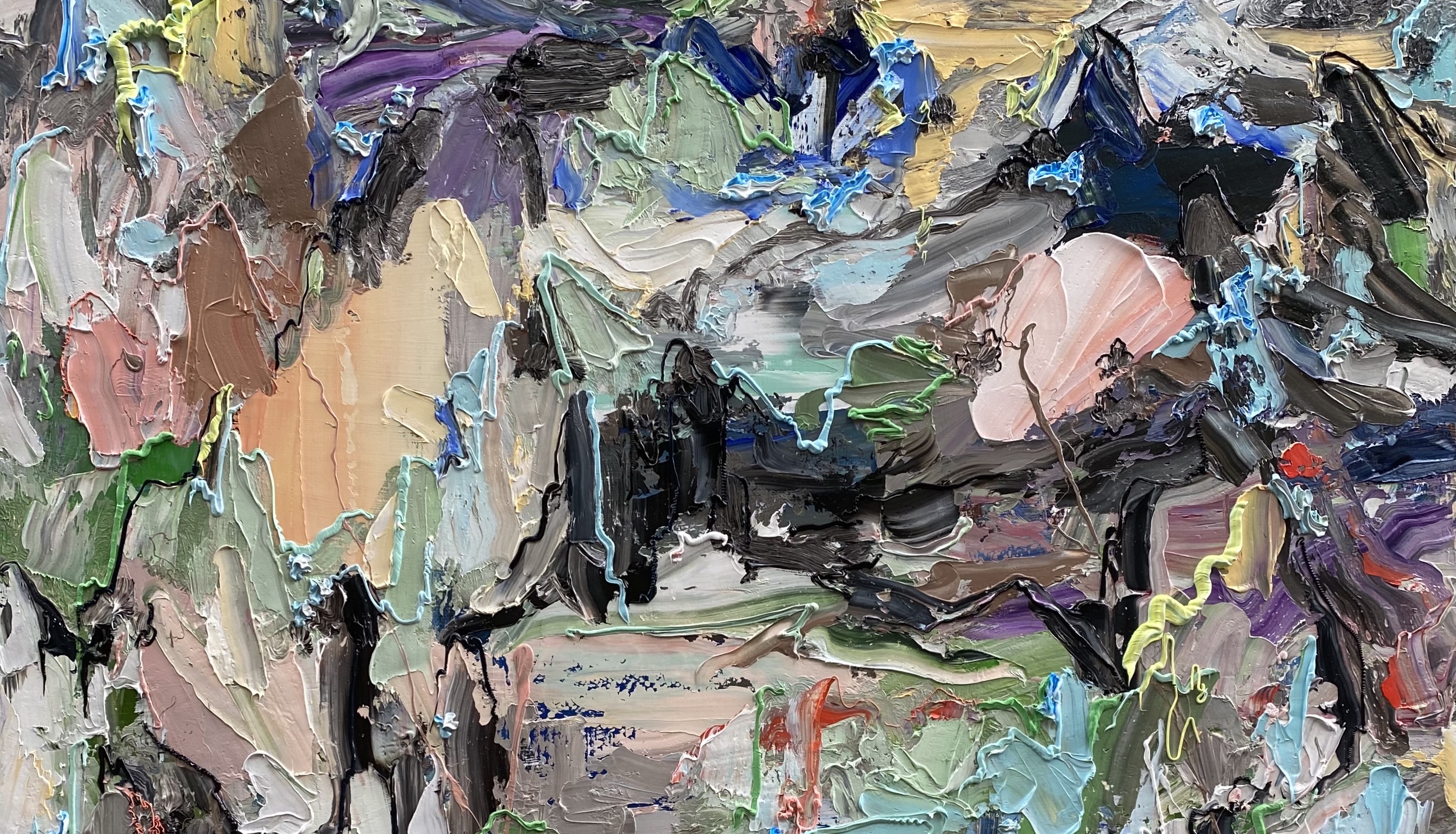 Textural thick paint 