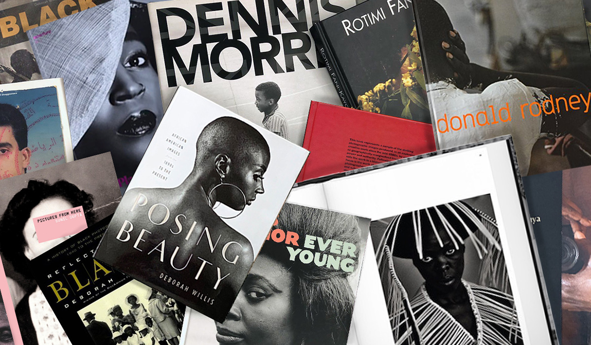 Image depicts a collage of photobooks.