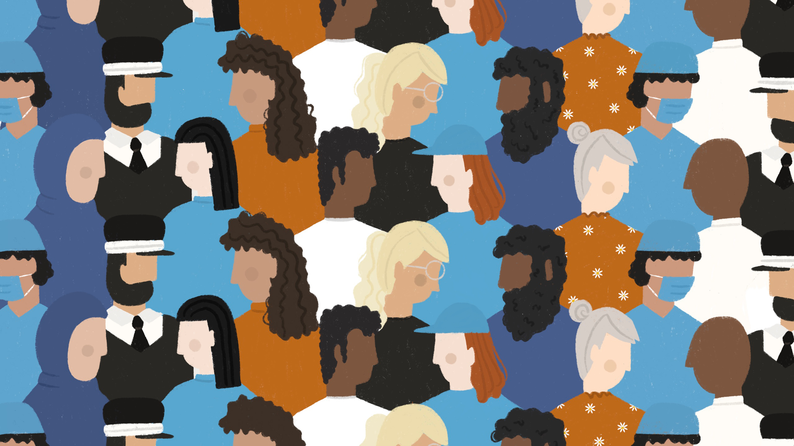 Illustration of coloured faces