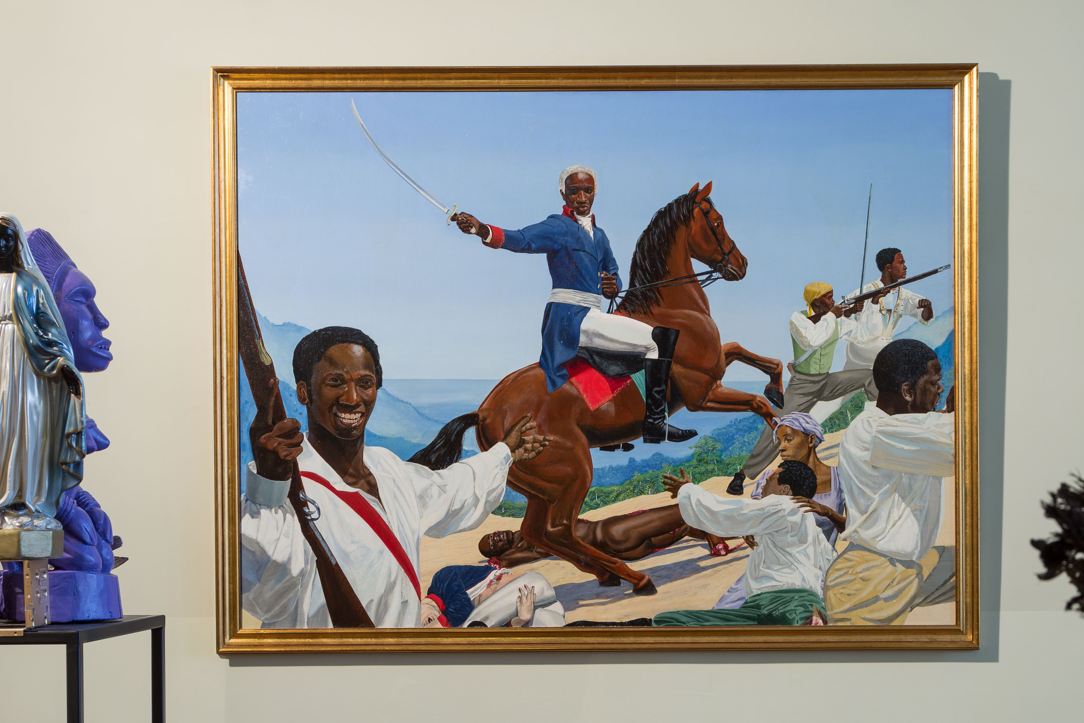 Crop of Kimathi Donkor, Toussaint L’Ouverture at Bedourett, 2004 on display at the Diaspora Pavilion at Venice Biennale 2017.