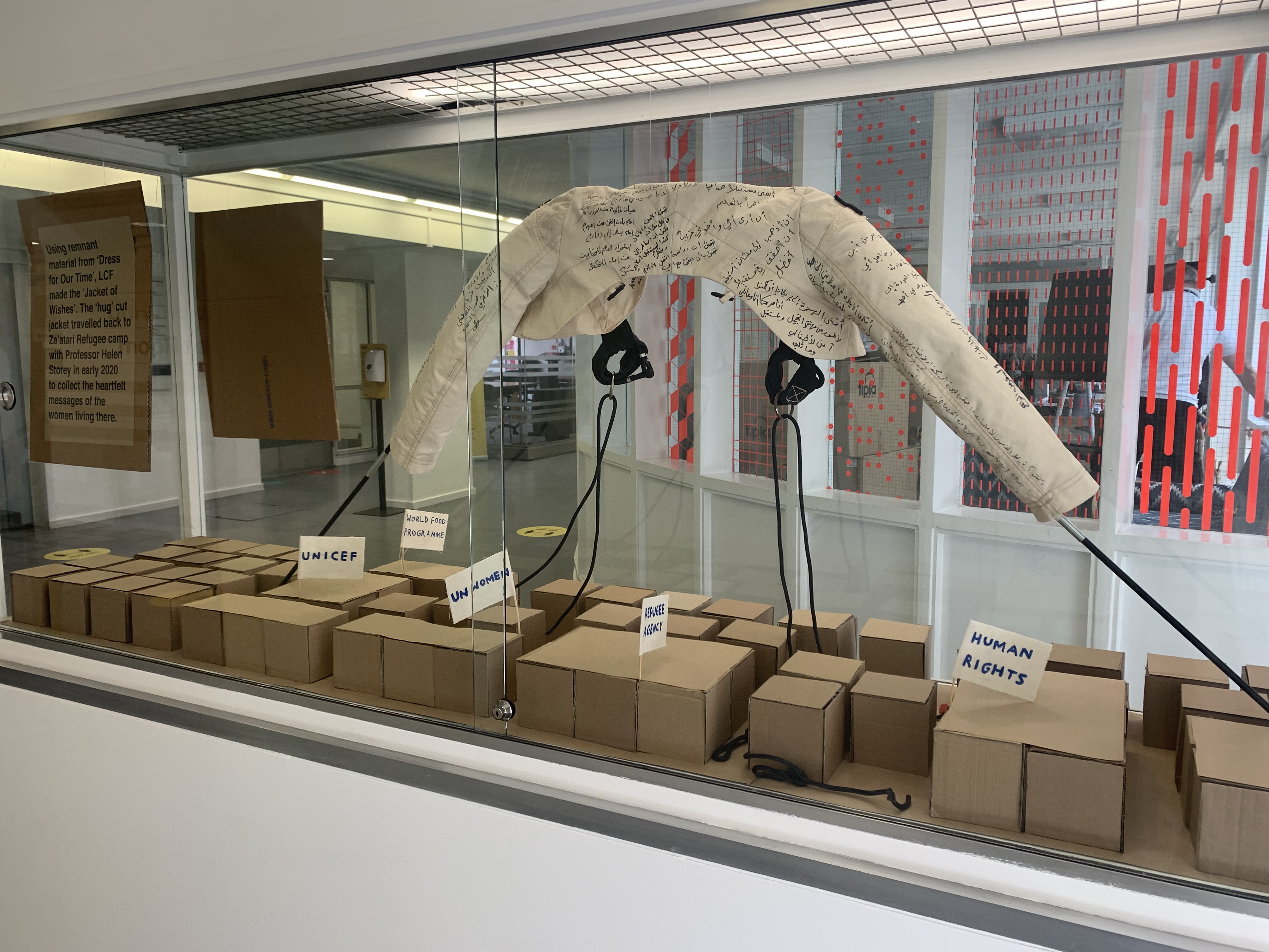 jacket installed in vitrine