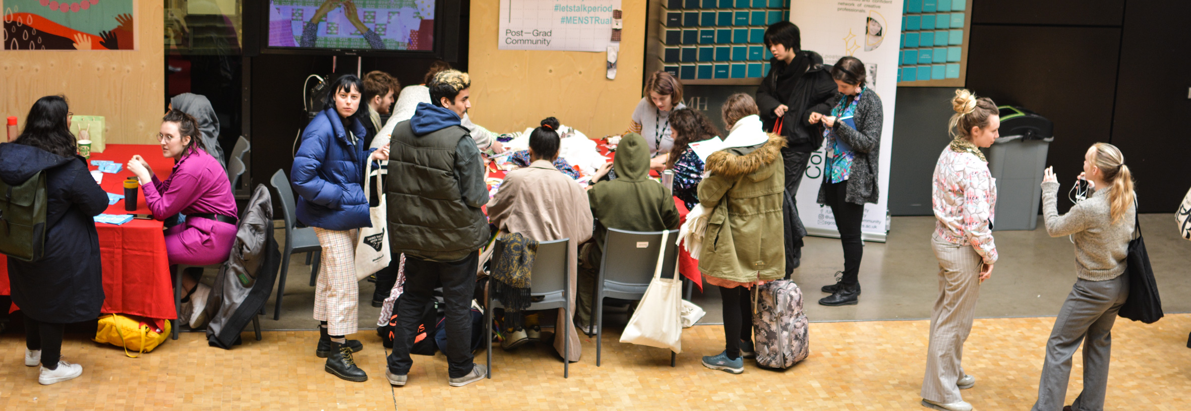 audience shot from above in the street at csm
