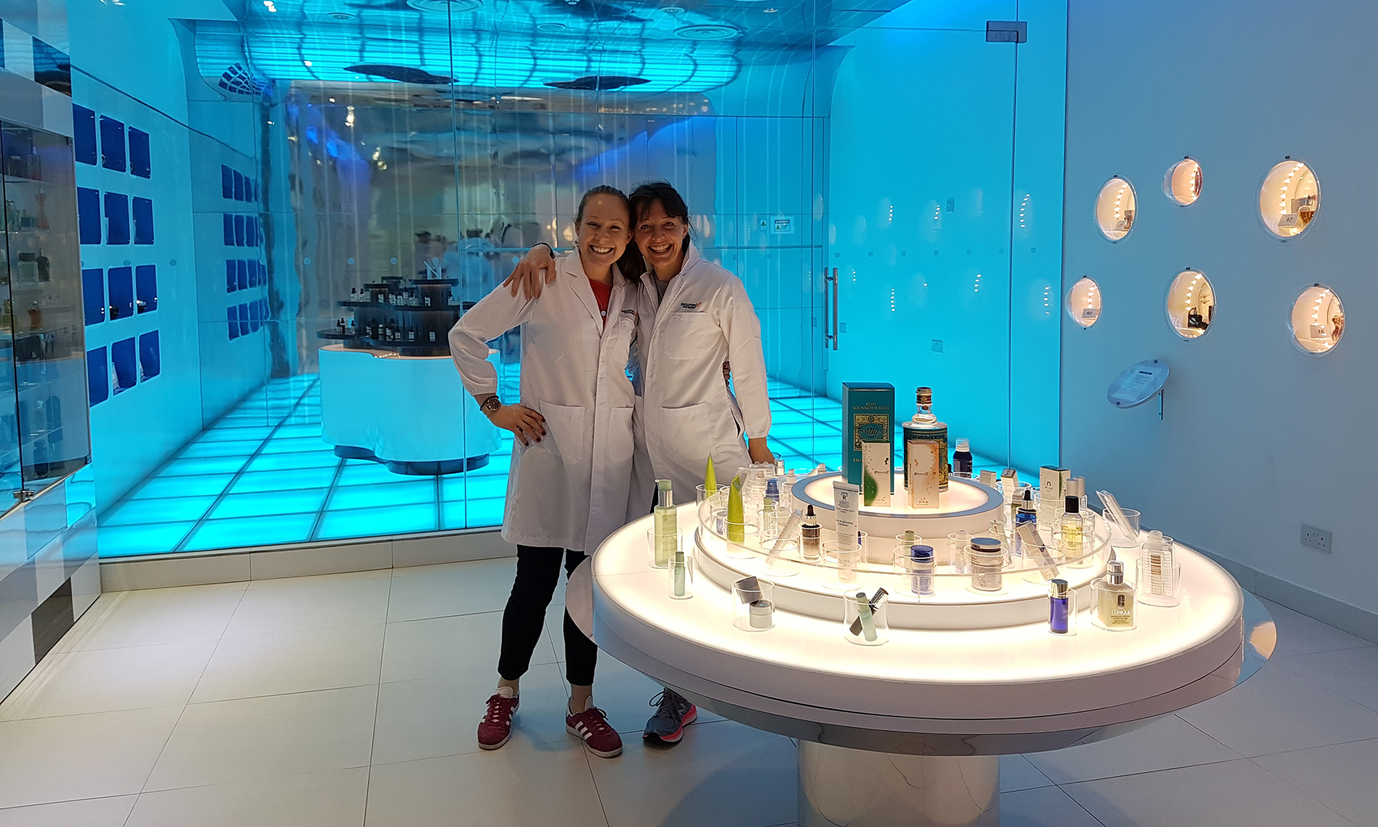 Two women scientists at a conference