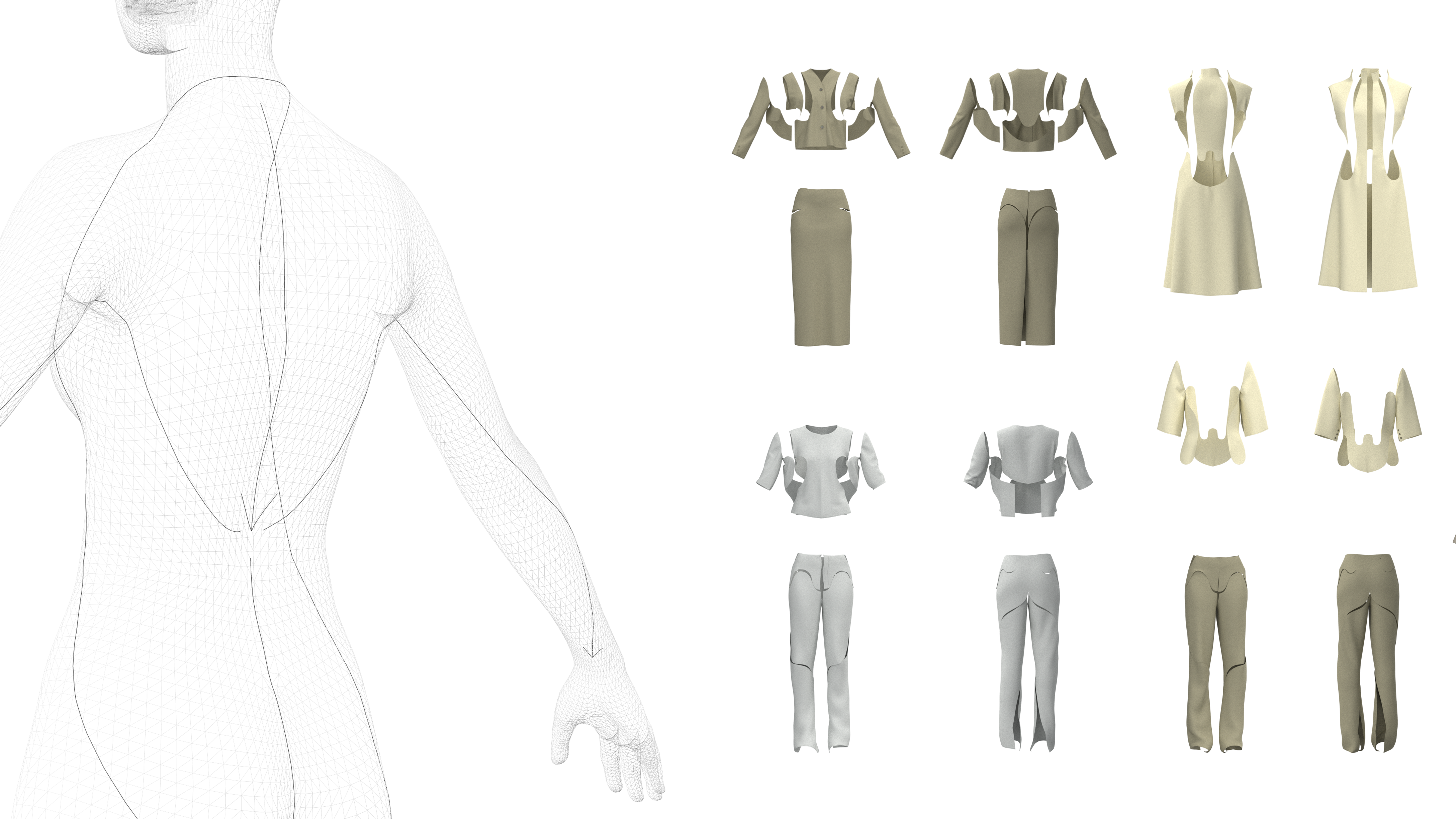 Examples of creative kinetic pattern cutting.