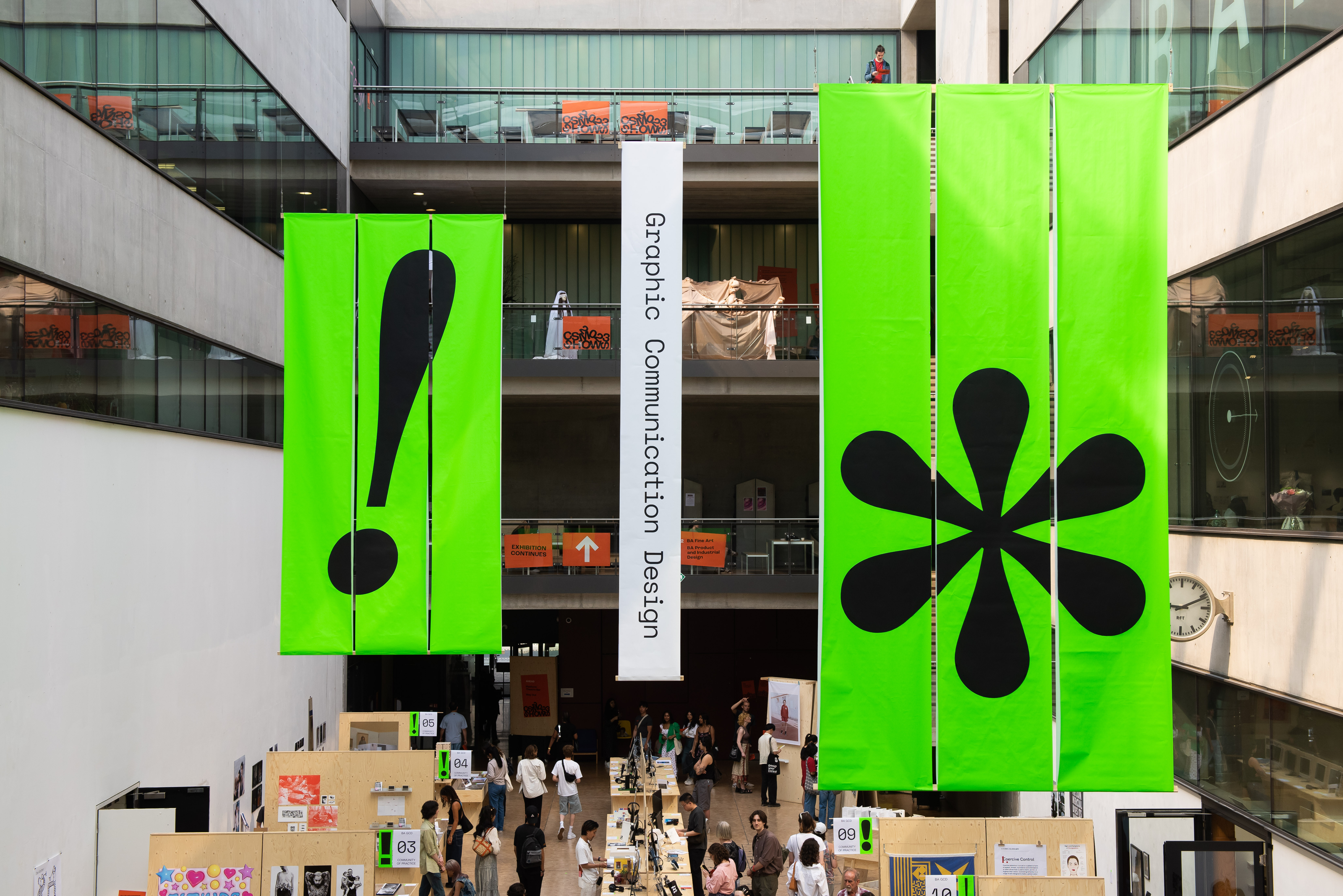 View of Graphic Communication Design banners in the Street at CSM 2023