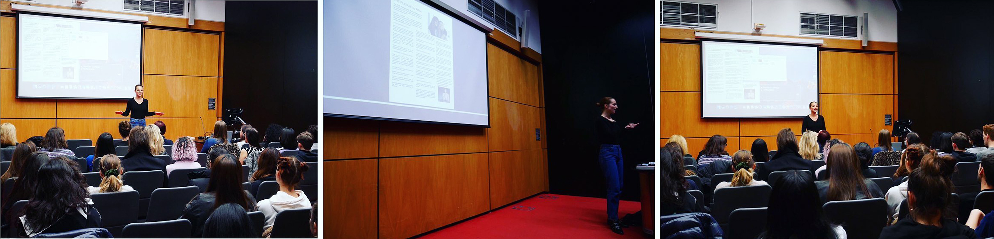 Victoire Duaxerre giving presentation in lecture hall