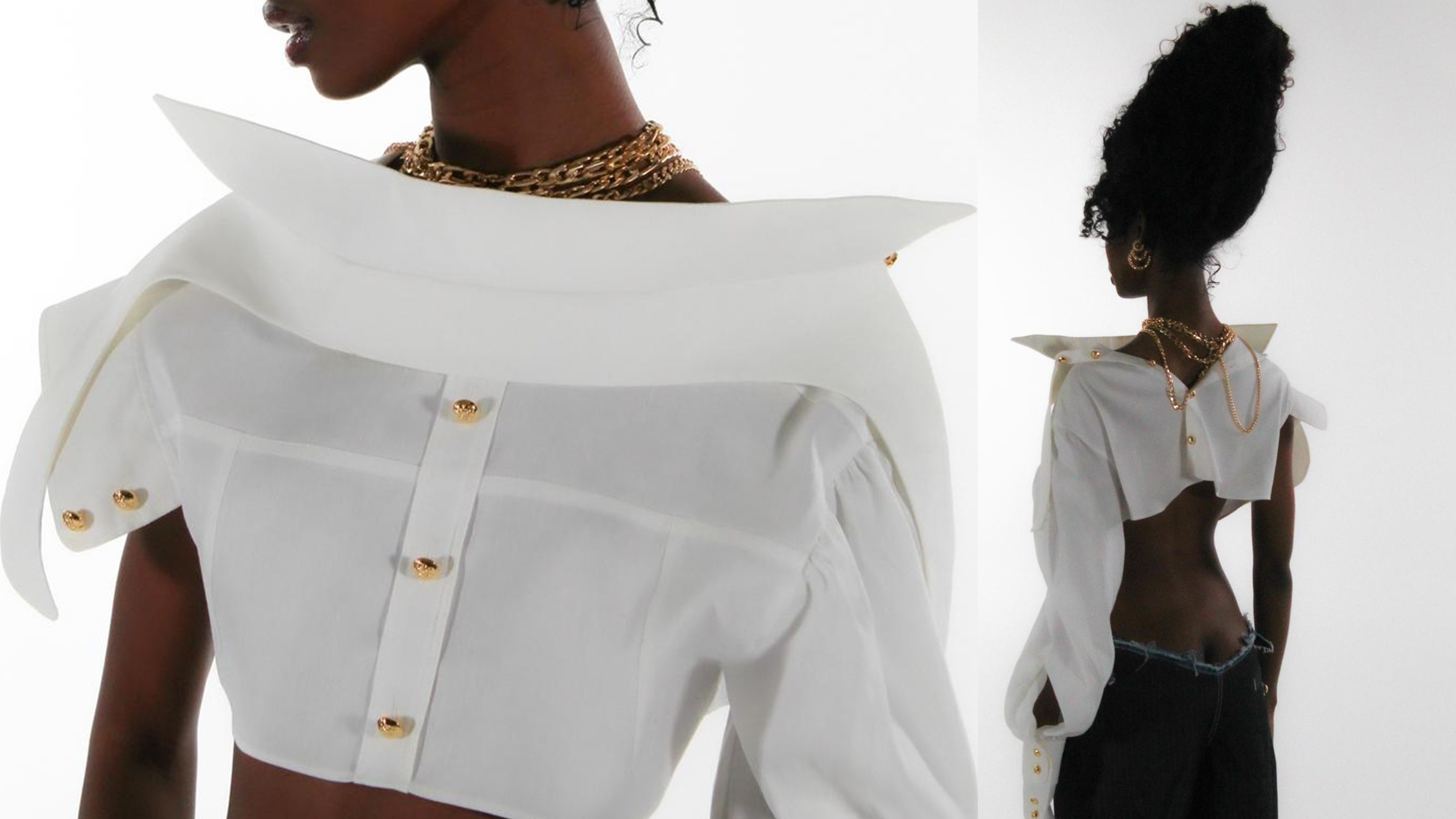 Black female wearing white shirt and gold chain.