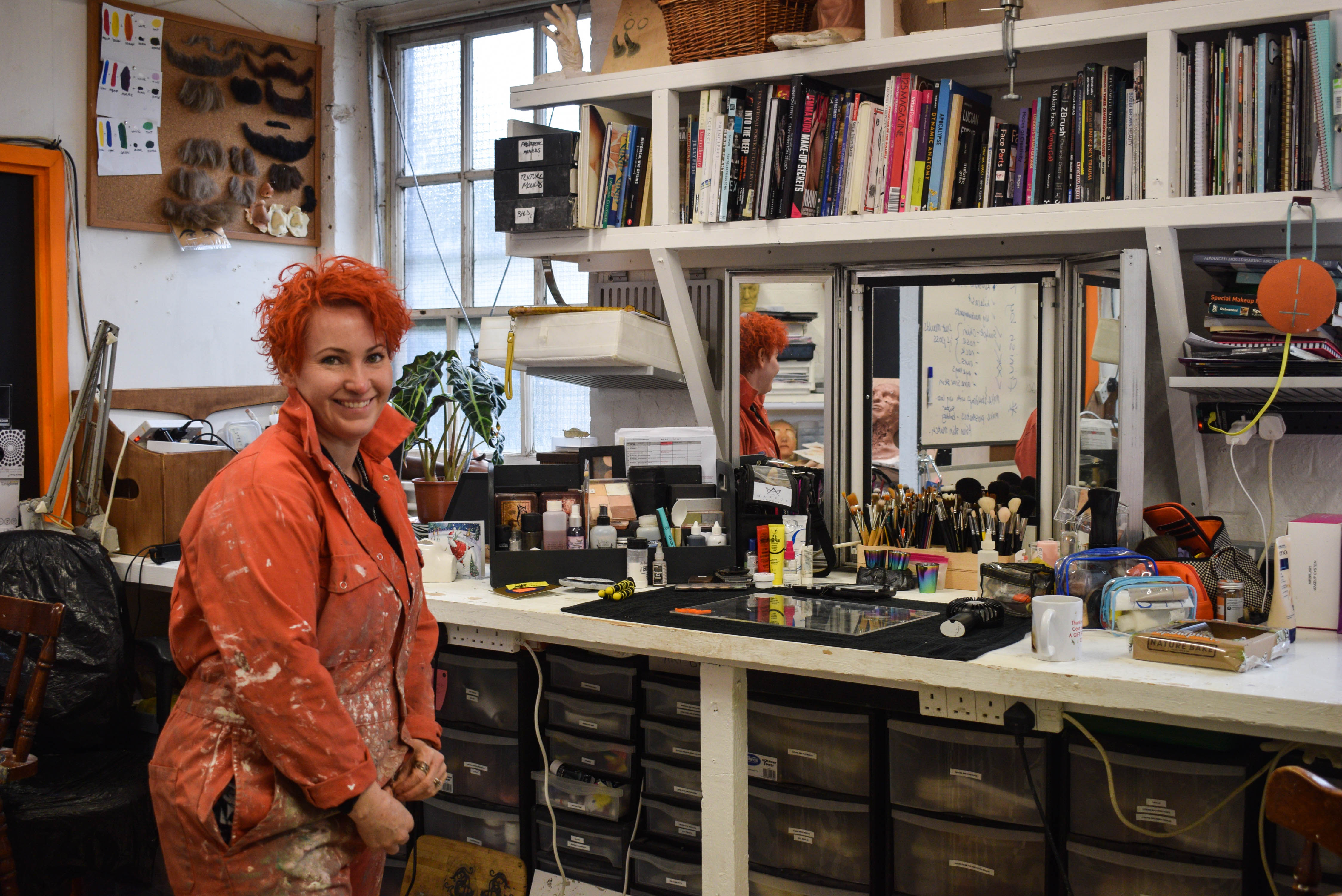 Jennifer Drew in her studio