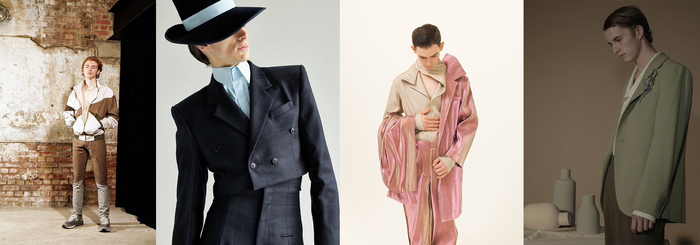 Various male models posing with different outfits