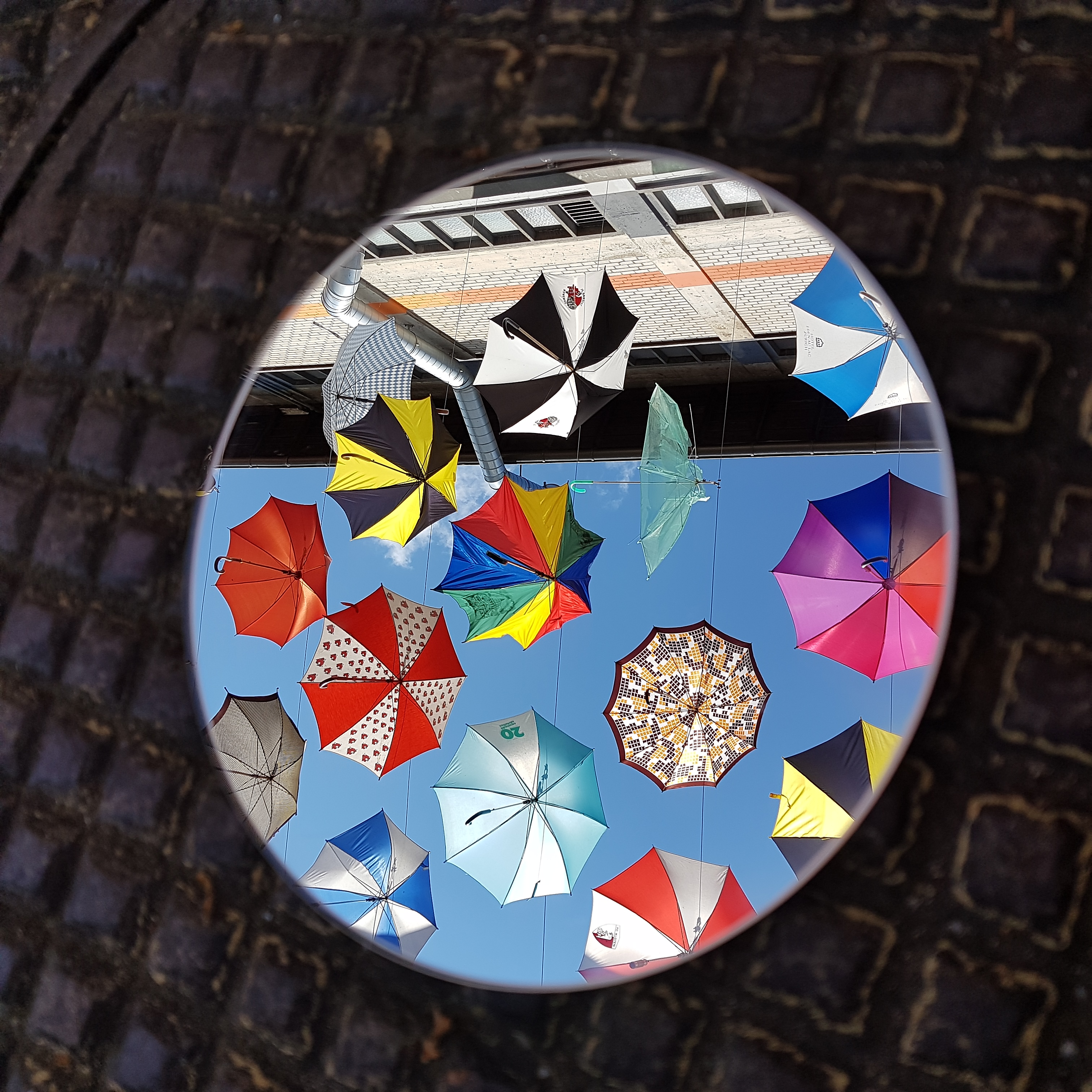 Photograph of an object reflected in a mirror