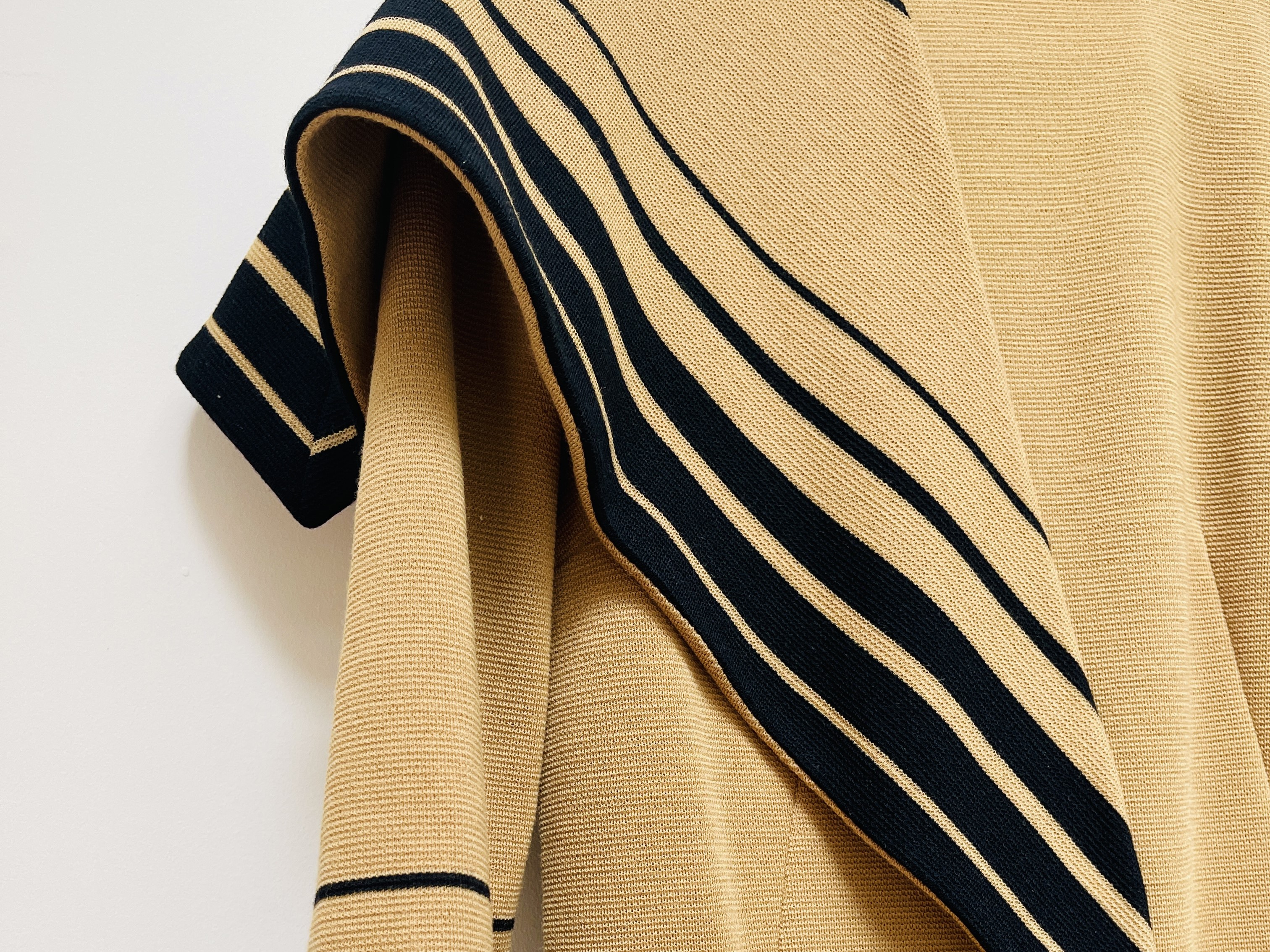 woolen dress with horizontal stripe