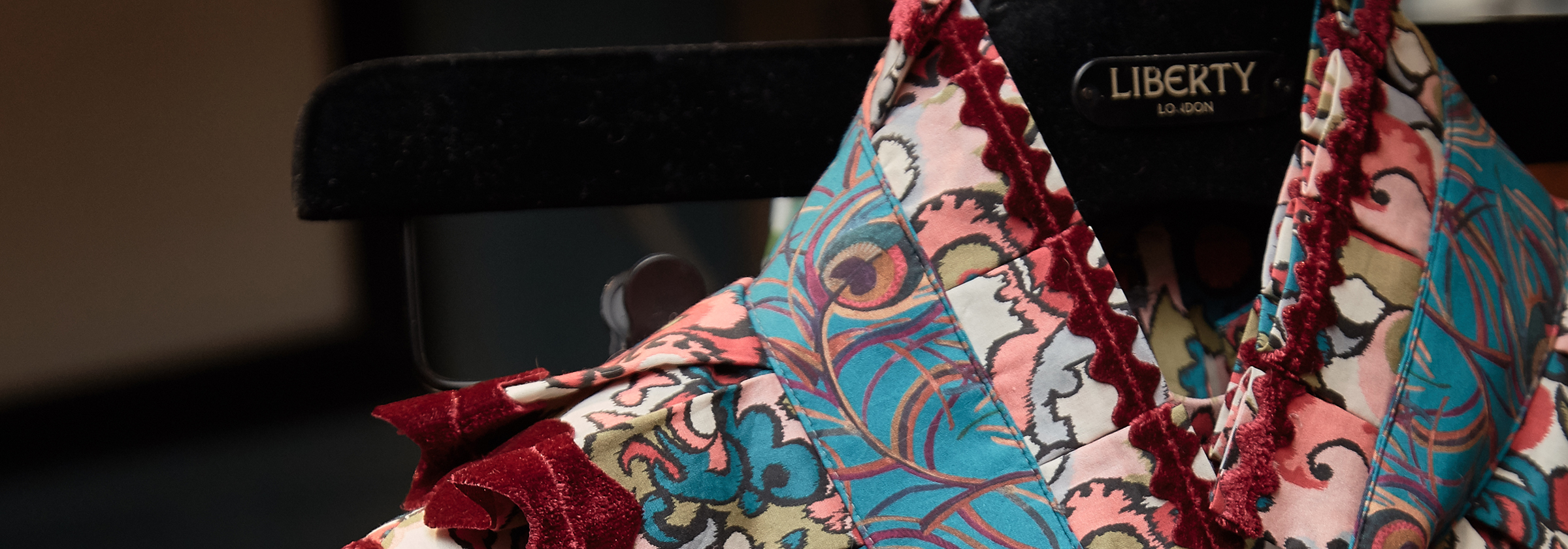 Close up of Liberty Print Collar