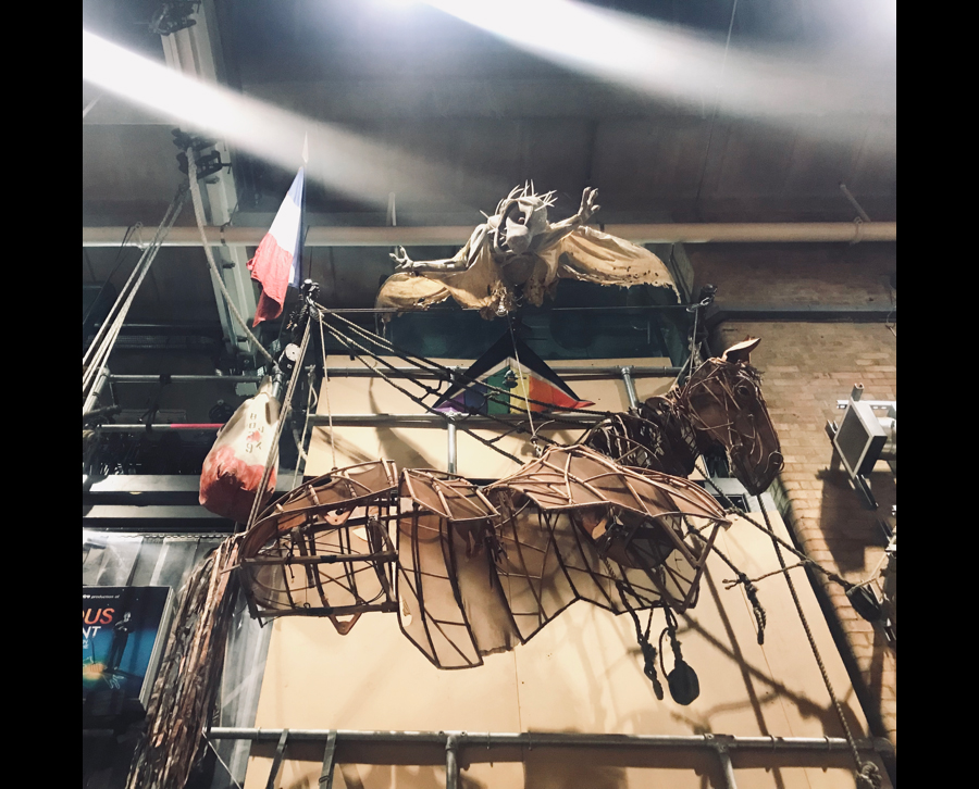 An image of a prop from 'War Horse' hanging on a wall