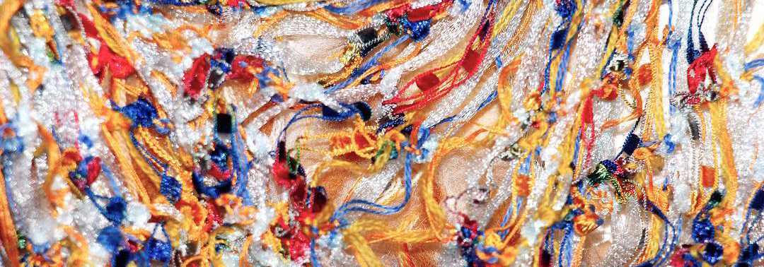 Colourful knitted work