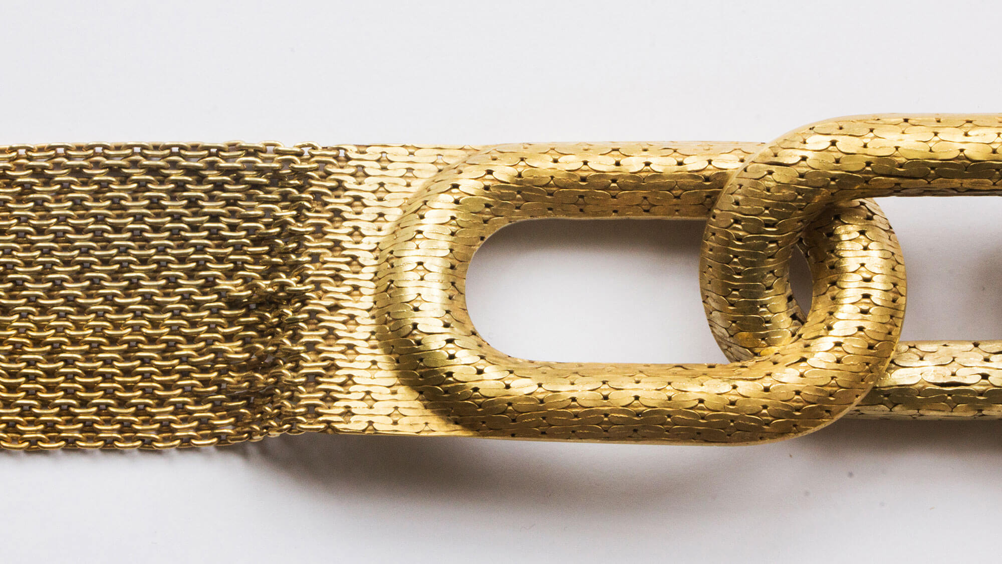 Detail of a gold linked chain