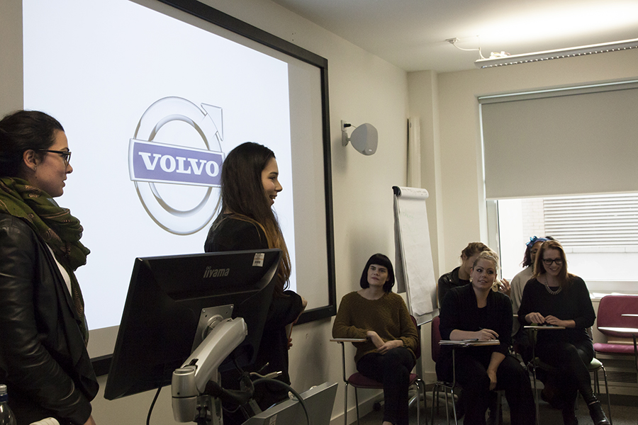 students present to Volvo