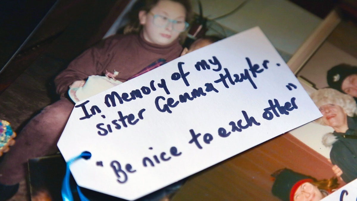A still from Holly's winning documentary film, Gemma: My Murder.