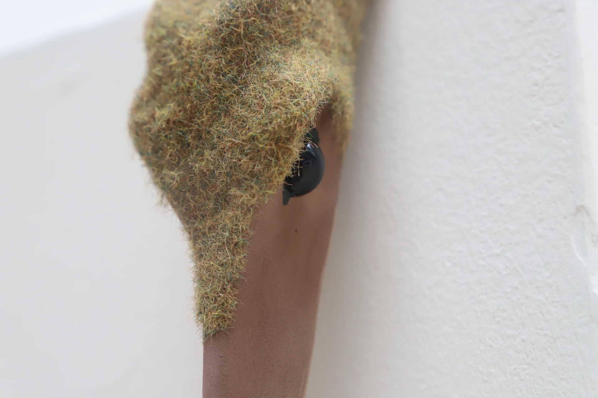 A sculpture of a bird's face