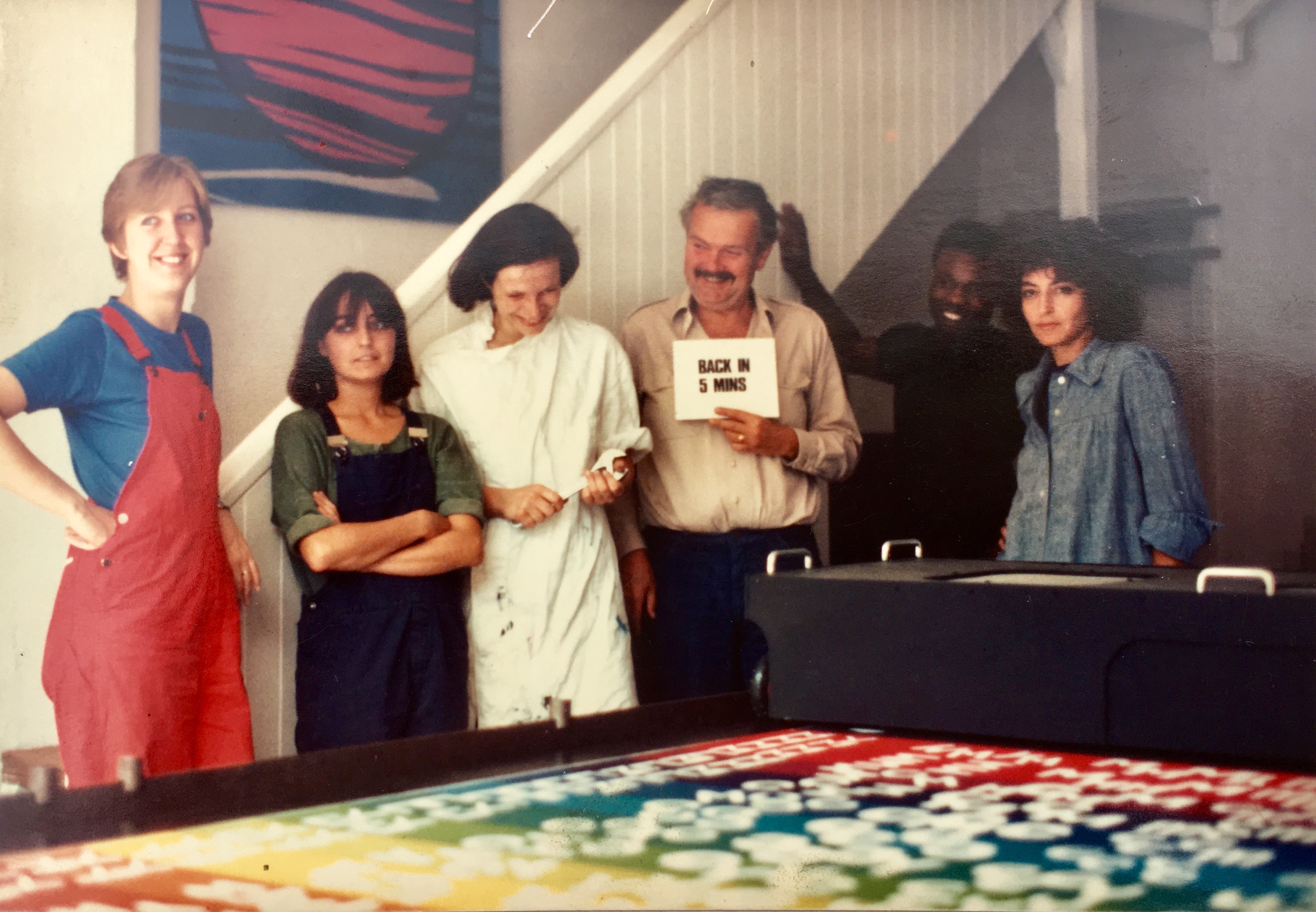 Group of textile artists in workshop in the 80s