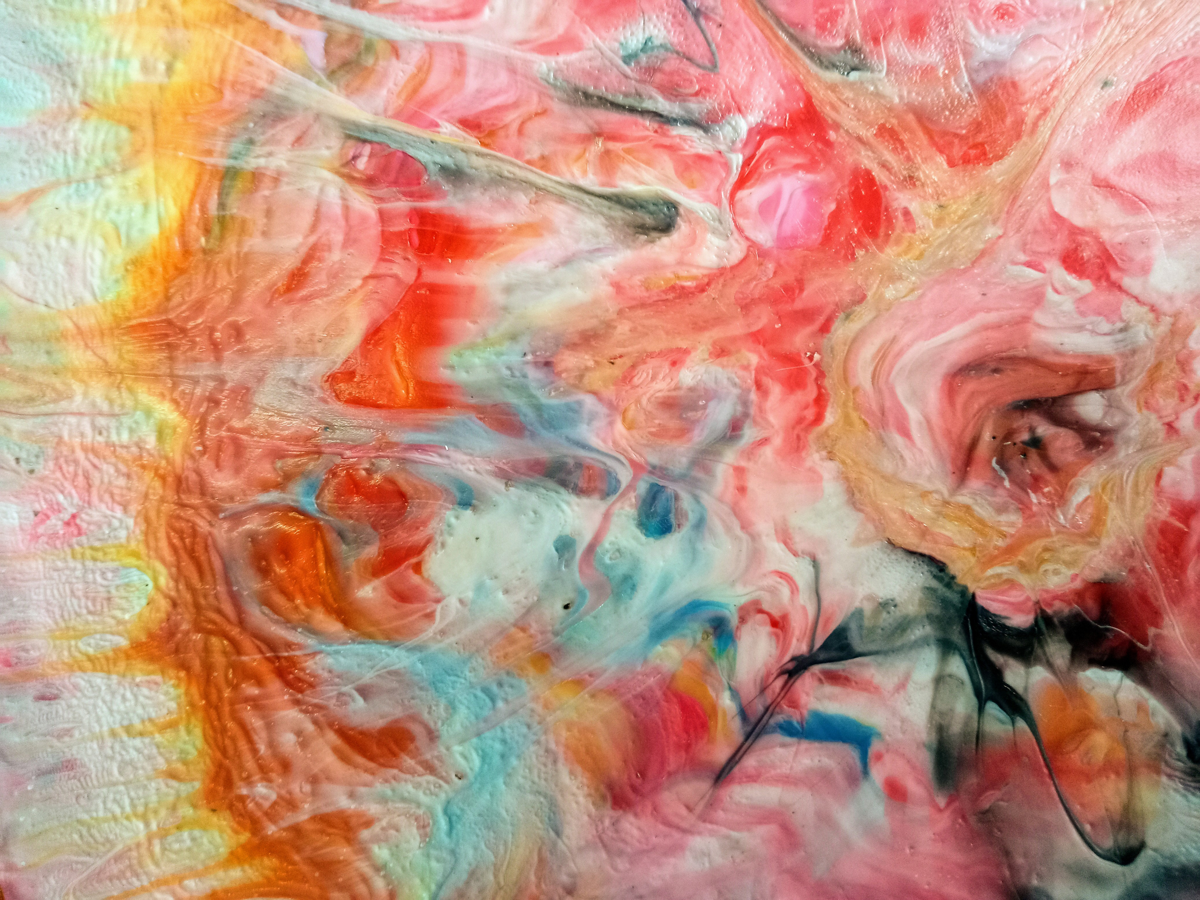 close up picture of melted plastic