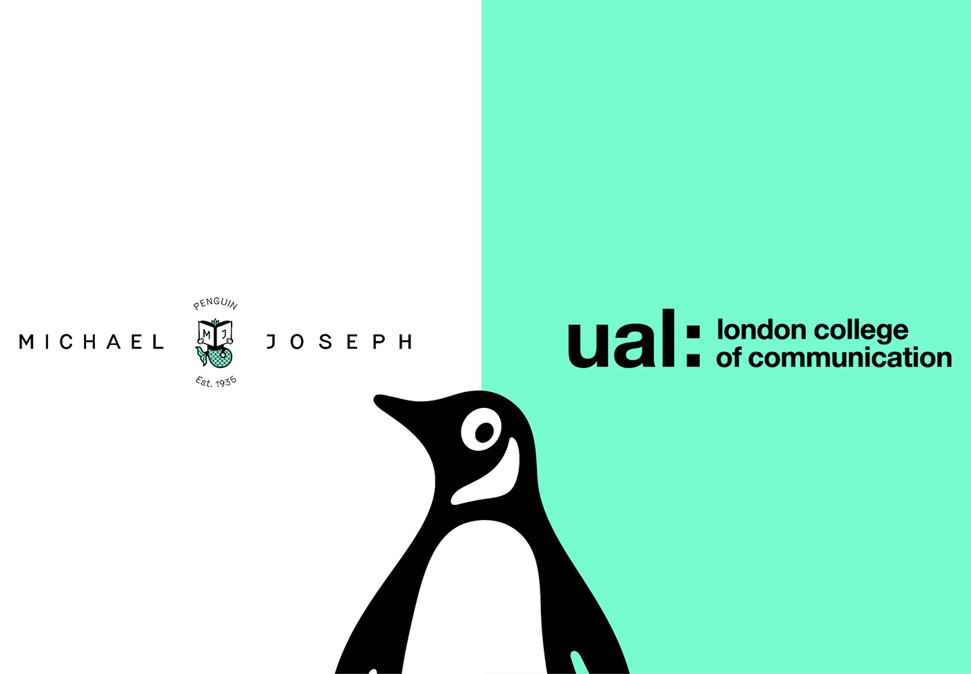 A banner featuring logos from Penguin Michael Joseph and London College of Communication.