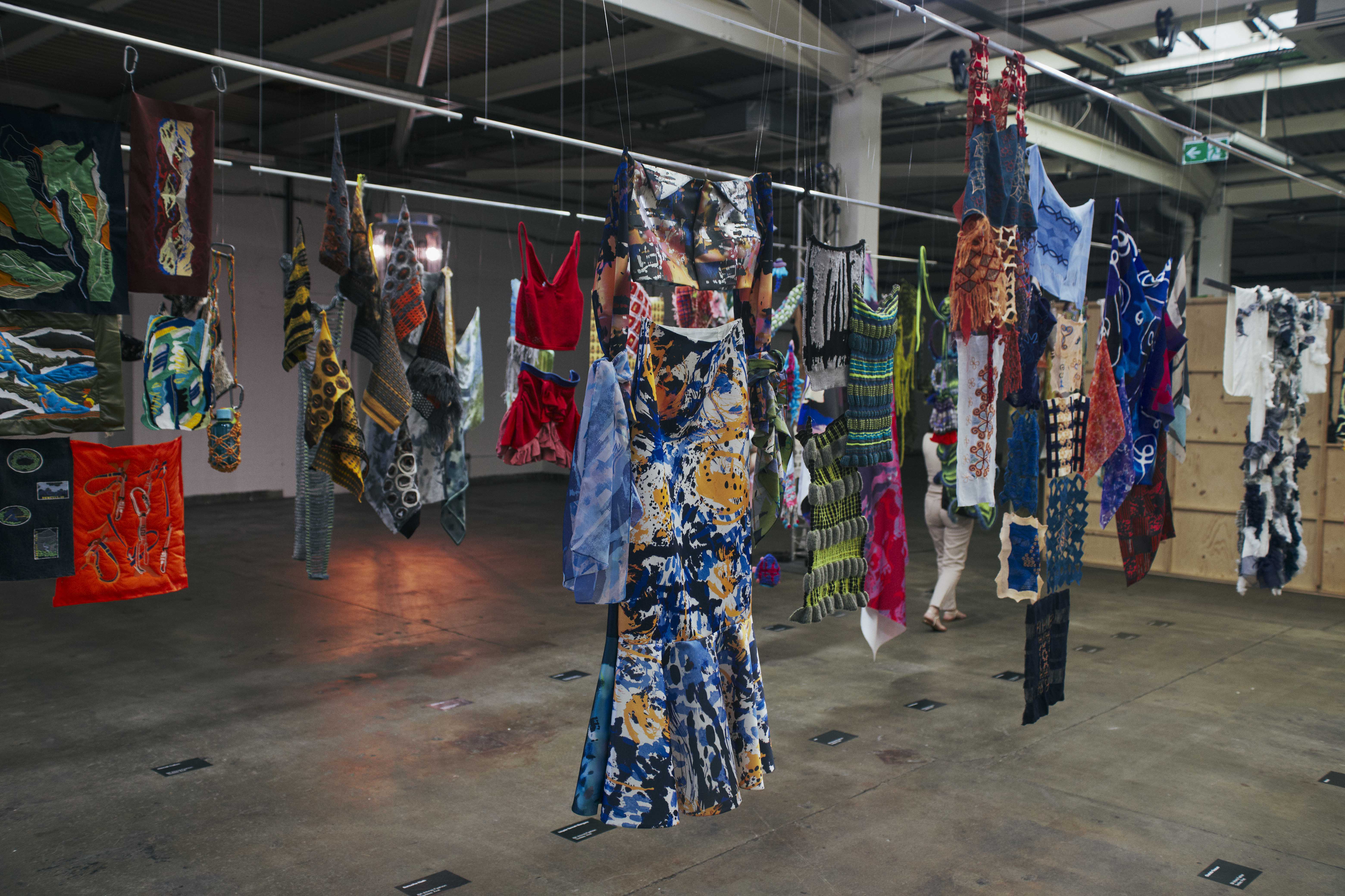 Collection of hanging garments 