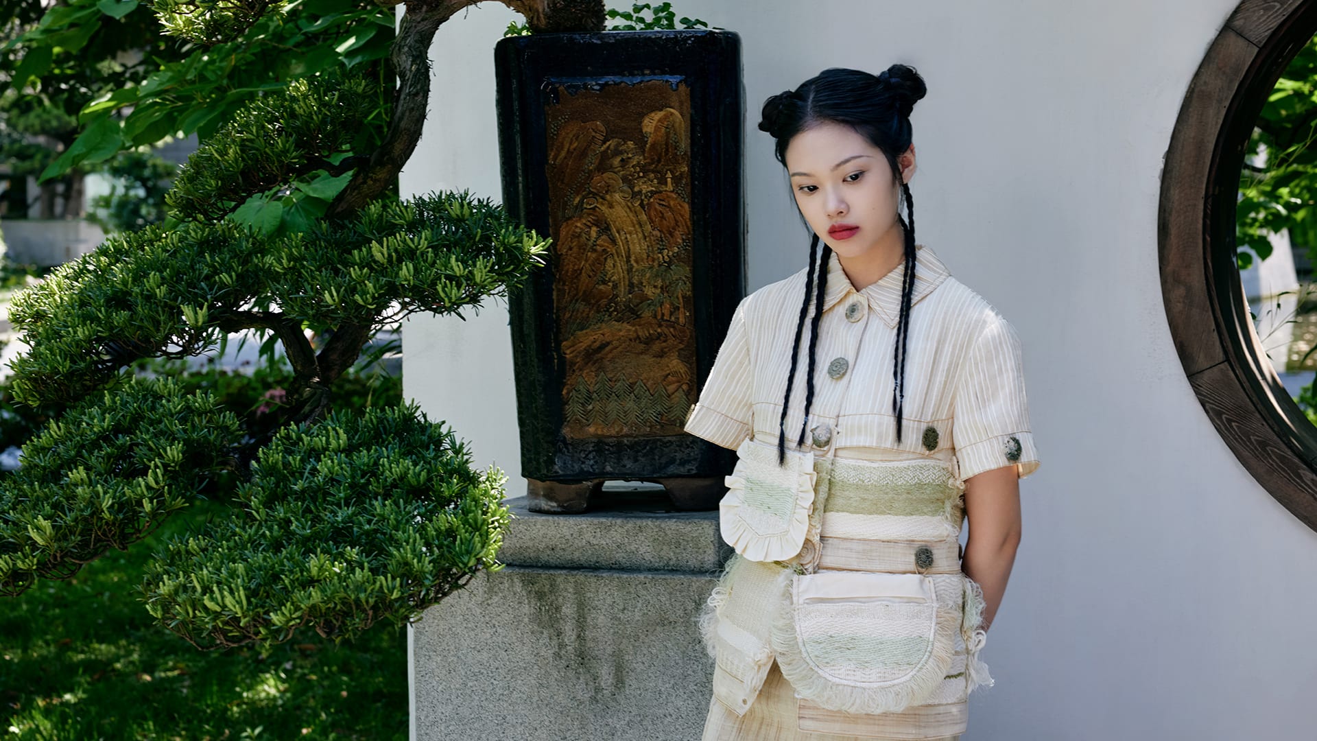 A model wears the Ramie garments