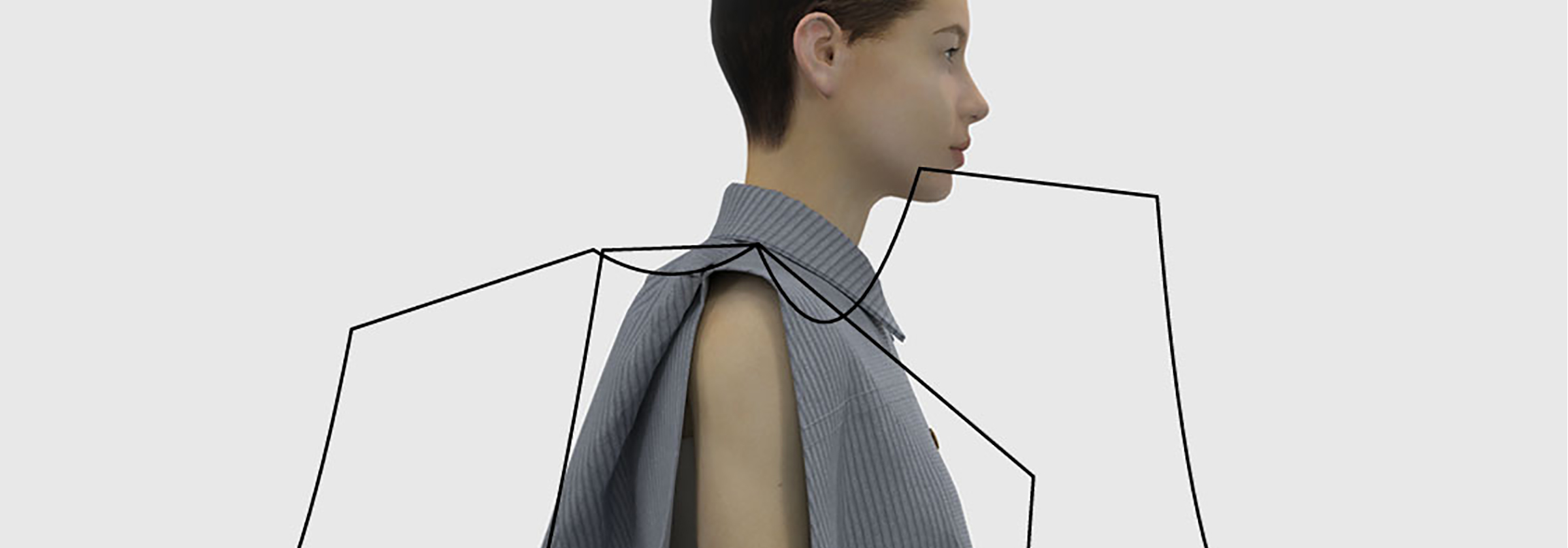 Maria Calva Digital model with graphic dimensions around