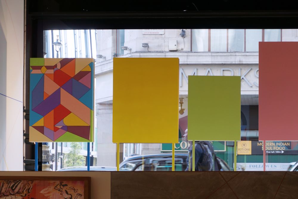 Camila's work in Selfridges' window - from inside 