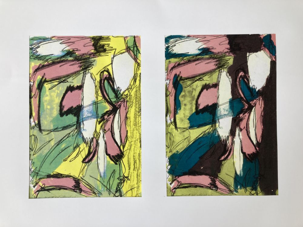 Screen prints on wooden frames