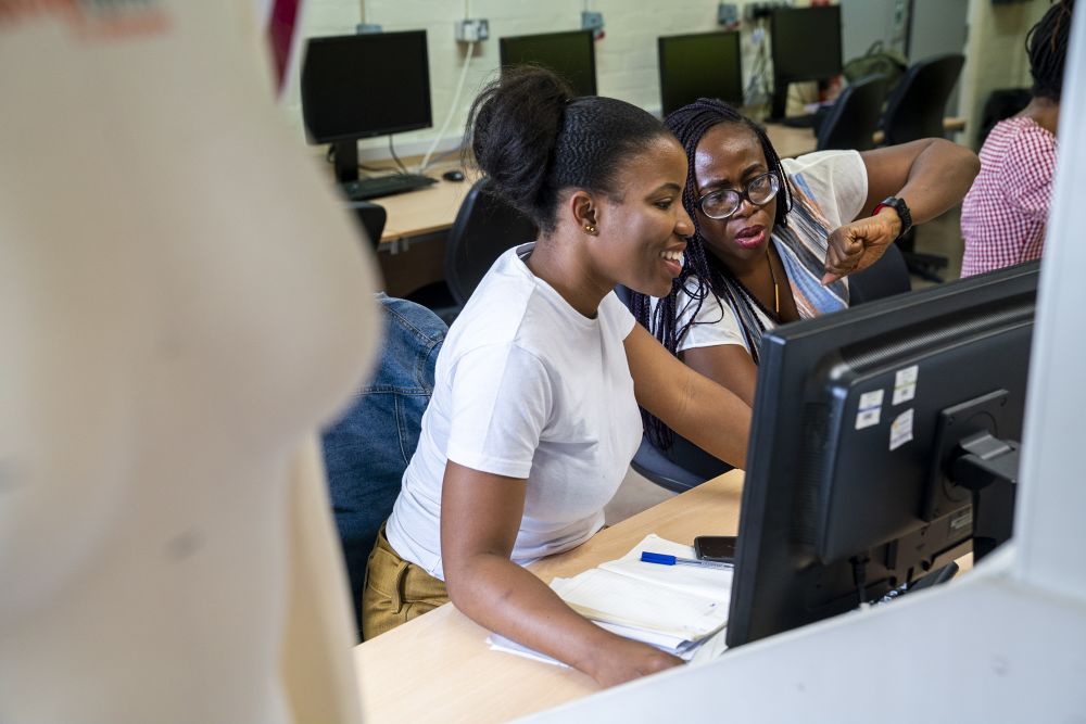 Juliet Uzor in Digital Pattern Cutting class
