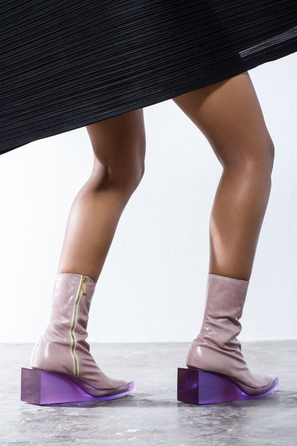 Mauve perspex heel boot